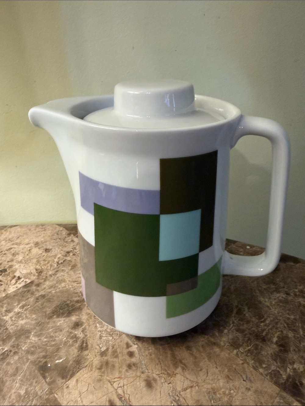 Vintage notNeutral Porcelain Coffee Pot Teapot w/ Lid Made In Poland Retro